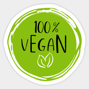 100% Vegan | Plant Based Diet Sticker